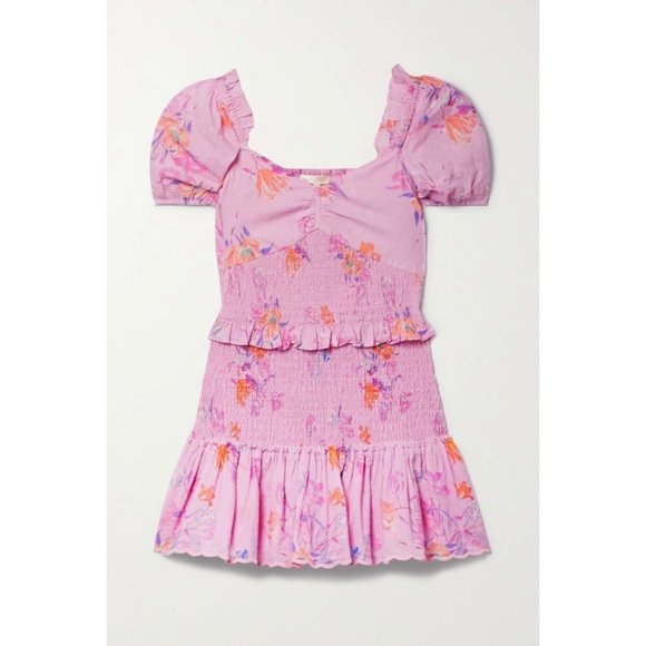 LoveShackFancy Jarrah Mini Dress in Royal Pink Berry - Picture 7 of 16